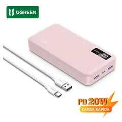 UGREEN - Power Bank 20000 mAh 20W PD - Cargador Portátil Carga Rápida con Pantalla LED y 3 Puertos