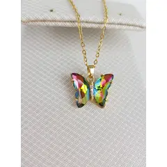 GENERICO - COLLAR MARIPOSA STRASS CRISTALINA TORNASOL