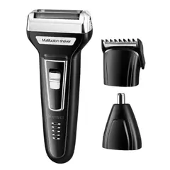 KEMEI - Afeitadora Eléctrica Inalámbrica 3 en 1 KM-6559 para Barba, Rostro y Nariz Recargable USB