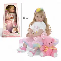 GENERICO - Muñeca de bebe realista reborn de 50 cm hecho a mano con silicona certificada