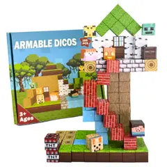 GENERICO - Bloques Magnéticos de Minecraft Armables Steve Armable Dicos 100 Pcs