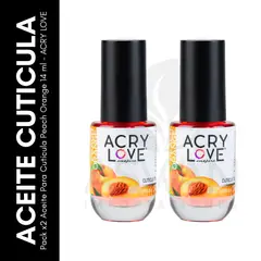GENERICO - Pack x2 Aceite Para Cutícula Peach Orange 14 ml - ACRY LOVE