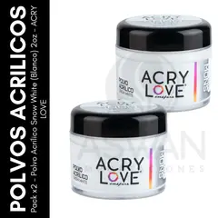 GENERICO - Pack x2 - Polvo Acrílico Snow White 2oz - ACRY LOVE
