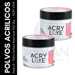 GENERICO - Pack x2 - Polvo Acrílico Rose Love Pink 2oz - ACRY LOVE