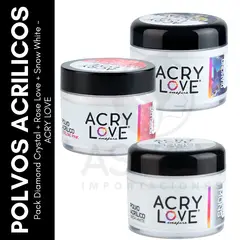 GENERICO - Pack Diamond Crystal + Rose Love + Snow White 1 oz 28g- ACRY LOVE