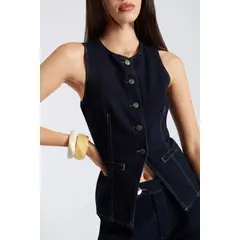 LUVARO - Chaleco Denim Slim