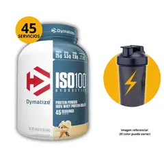 DYMATIZE - ISO 100 3LB VAINILLA + SHAKER PROTEÍNA ISOLATADA HIDROLIZADA