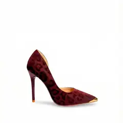 MARGLO SHOES - STILETTOS ANIMAL PRINT ROJO VINO M76