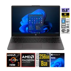 HP - Laptop 255 G10 (15.6″ HD) con AMD Ryzen 3, 8 GB RAM y 256 GB SSD
