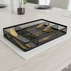 GENERICO - Organizador de cubiertos de hierro color negro