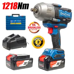 DONGCHENG - Llave Impacto Industrial Inalambrica ½″ DCPB1218FK 20V 1218Nm 2Bat x 5Ah Brushless