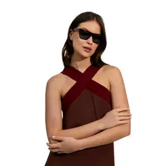 PERMUTA - Vestido largo Helena Marrón