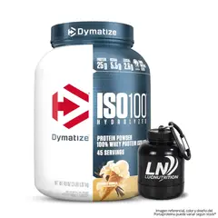 DYMATIZE - Iso 100 3 LB Proteina Hidrolizada - Gourmet Vainilla + Portaproteina