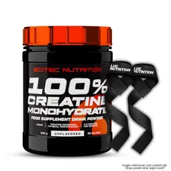 SCITEC NUTRITION - Creatina 300 g - Creatina Monohidratada 88 Servicios + Straps