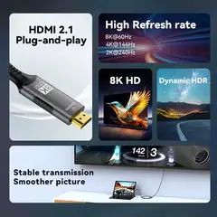 GENERICO - CABLE HDMI A TIPO C 8K TRENZADO