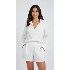 MISS LADY - Blusa Básica de Lino Mujer