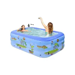 GENERICO - PISCINA INFLABLE RECTANGULAR CON DISEÑO 185x130x56 cm