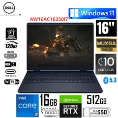 DELL - Laptop ALIENWARE 16 Aurora Intel Core 7 240H 16GB DDR5 RAM 512GB SSD RTX 5050-8GB 16" WQXGA