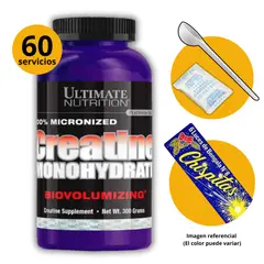 ULTIMATE NUTRITION - CREATINA DE 300 CON MEDIDOR + ANTIHUMEDAD + CHISPITAS