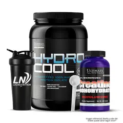 ULTIMATE NUTRITION - Hydrocool 3 LB Proteina Hidrolizada - Vainilla Crema + Creatina 300 g + Shaker