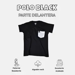 YONISTERS CLOTHING - Polo Casual Niño Negro 100% Algodón Diseño Clásico con Bolsillo Kids