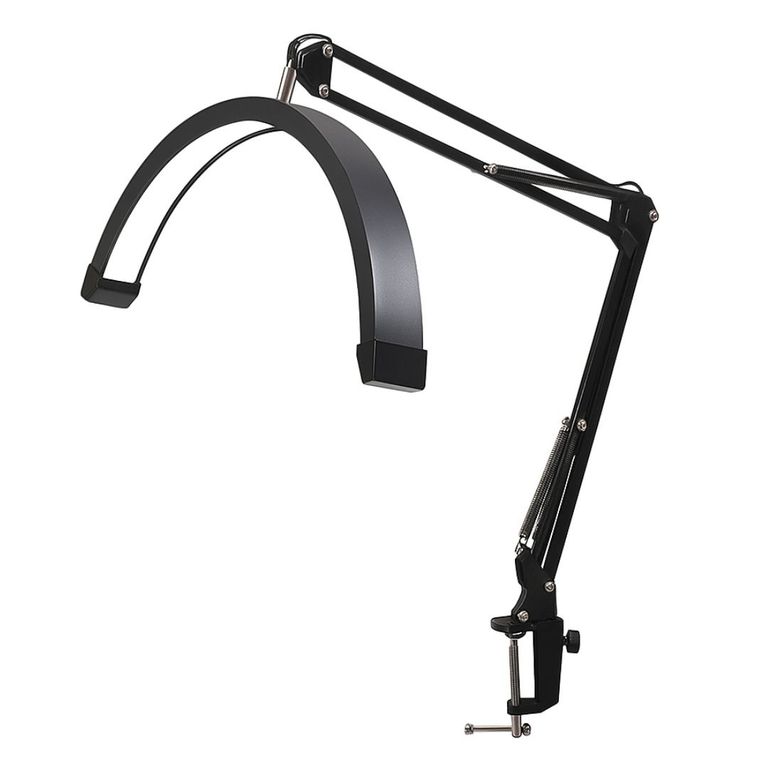 Lámpara LED Profesional Media Luna con Brazo Articulado, 3 Colores y Brillo Ajustable para Estética