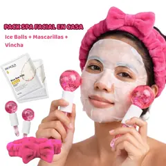 GENERICO - Pack Spa Facial en Casa Ice Balls + Mascarillas + Vincha