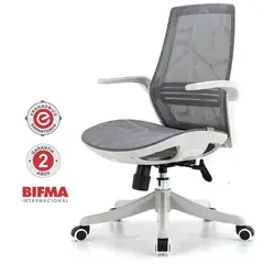 ALTHEA CONFORT - Silla Ergonómica Brazos Abatibles Estela Gris Malla