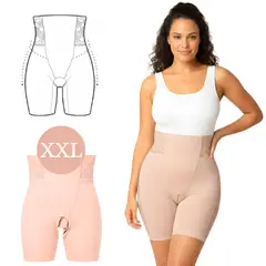 GENERICO - Faja Moldeadora tipo Short Beige Rosa Talla XXL