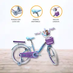 CUZKA - Bicicleta infantil Aro 16 «FROZEN» Licenced