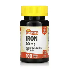 SUNDANCE - Hierro 65 mg (100 Tabletas) - Energía Vital -