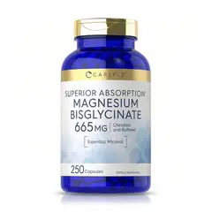 VITAMINA - Bisglicinato de Magnesio 665 mg (250 Cápsulas) - Carlyle