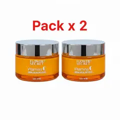 FLOWER SECRET - Crema Facial Anti Edad Vitamina C Pack x 2 50 Ml.