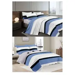 GOLDSUN - CUBRECAMA 7 PIEZA TELA CON TELA DE VERANO 2 PLAZAS PREMIUN