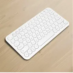 GENERICO - Teclado Inalambrico Wireless Windows LInux Mac Compacto BLANCO ROUND KEYS