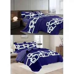 GOLDSUN - CUBRECAMA 7 PIEZA TELA CON TELA DE VERANO 2 PLAZAS PREMIUN