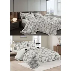 GOLDSUN - CUBRECAMA 7 PIEZA TELA CON TELA DE VERANO 2 PLAZAS PREMIUN