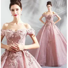 GENERICO - Vestido Princesa Mujer Quinceañera Talla S Palo Rosa