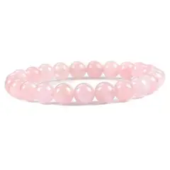 GENERICO - PULSERA  DE CUARZO ROSA  #10 PIEDRA NATURAL