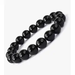 GENERICO - PULSERA  DE CUARZO ONIX  #10 PIEDRA NATURAL