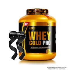 LEVEL PRO - Whey Gold Pro 3 kg Proteina Whey - Vainilla + Straps