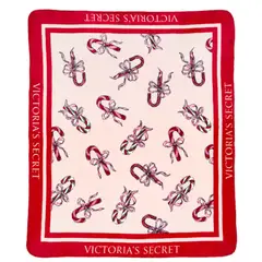 VICTORIA'S SECRET - MANTA AFELPADA VICTORIA SECRET BASTONES ROSA