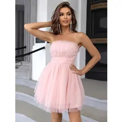 GENERICO - VESTIDO DE FIESTA ROSA PASTEL