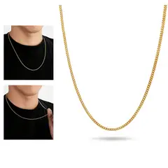 GENERICO - Cadena De Acero Inoxidable dorado unisex 60 cm X 2 mm