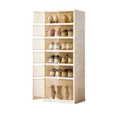 GENERICO - Organizador zapatera ropero de Acrílico Plegable con puertas - 6 Niveles
