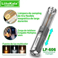 LIITOKALA - Linterna Camping Multifuncional con Lámpara 360° y Power Bank