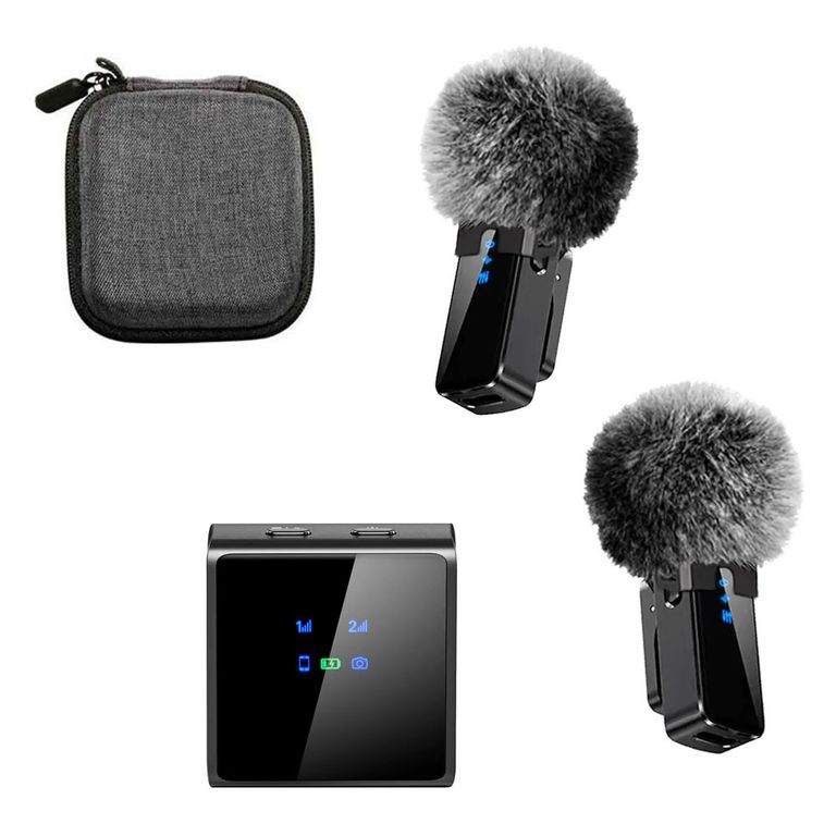 Micrófonos SX50 Pro con receptor de carga magnética para Tipo C, IOS y Cámaras con estuche