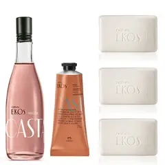 NATURA - KIT EKOS CASTAÑA (FRESCOR + CREMA DE MANOS + 3 JABONES)