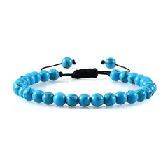 GENERICO - Pulsera Turquesa Ajustable de Piedras Naturales Mujer