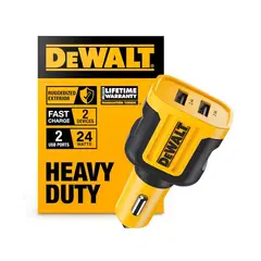 DEWALT - Cargador de auto Importado directo de EE.UU cigarrera USB de 24 W Carga Rapida Heavy Duty